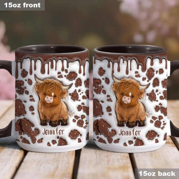 Just A Girl Who Loves Highland Cow - Personalized Cow Accent Mug