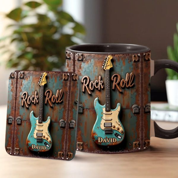 Rock & Roll - Personalized Guitar Accent Mug