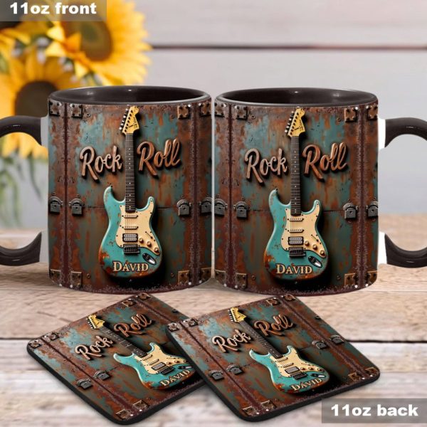 Rock & Roll - Personalized Guitar Accent Mug