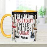 Yes I Really Do Need All These Guitars - Personalized Guitar Accent Mug