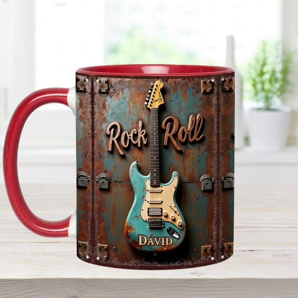 Rock & Roll - Personalized Guitar Accent Mug