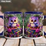 Beautiful Owl Book Lovers - Personalized Book Accent Mug