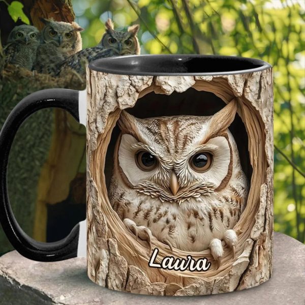 Hollow Watcher - Personalized Owl Accent Mug