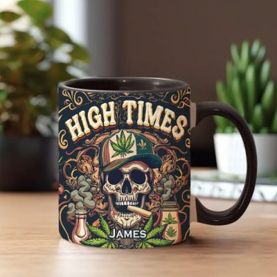 Skull High Times 420 - Personalized Weed Accent Mug