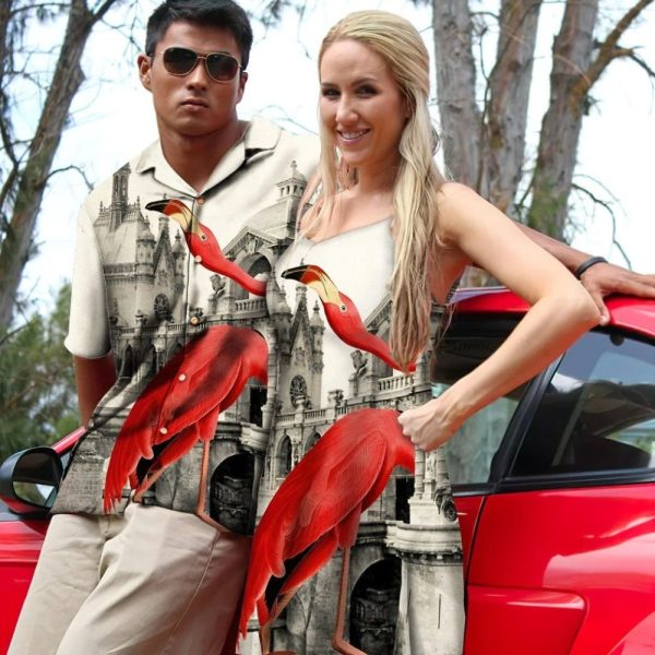 Flamingo Vintage British Style Hawaiian Shirt