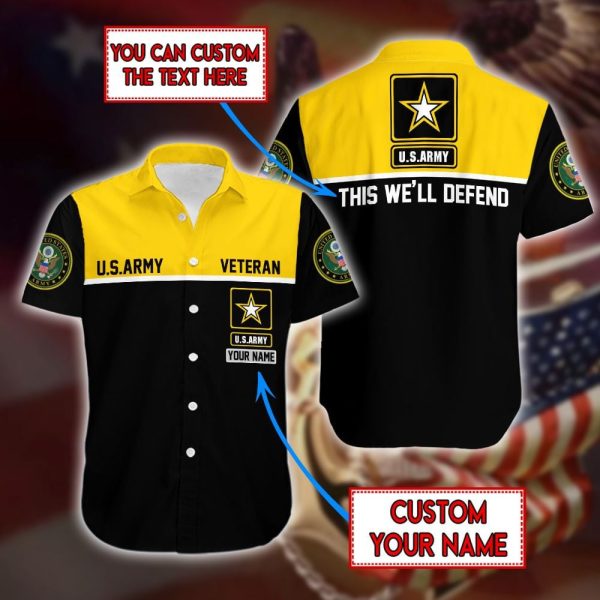 Custom Name Us Army Veteran Personalized Hawaiian Shirt Atp107039