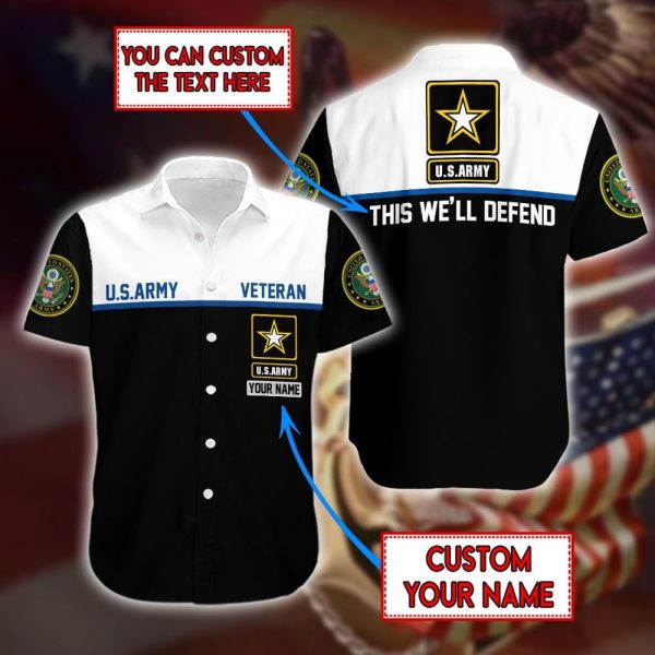 Custom Name Us Army Veteran Personalized Hawaiian Shirt Atp107039