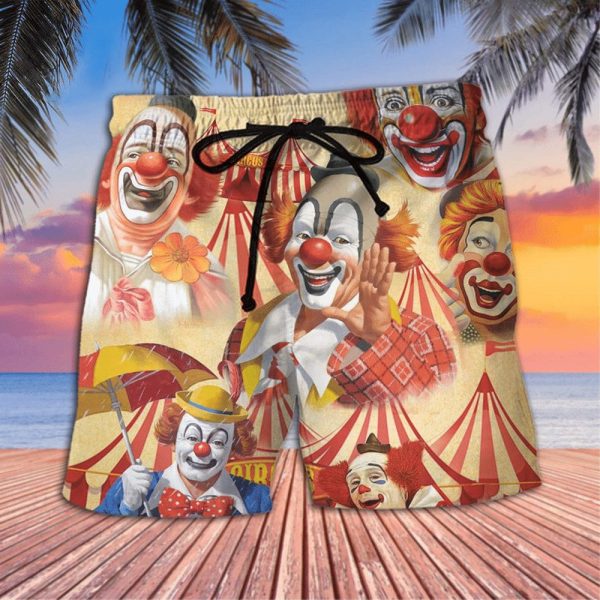 Clown Funny Happy Men'S Button'S Up Shirts Hawaiian Shirt