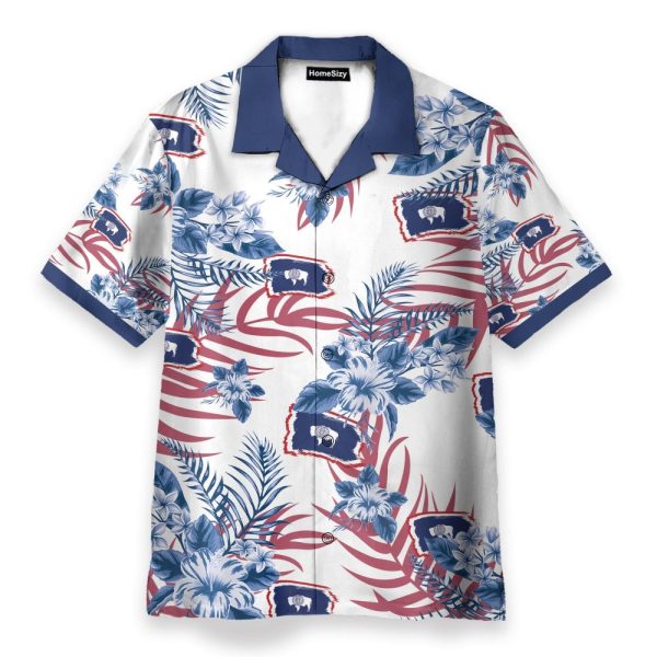 Wyoming Men'S Button'S Up Shirts Hawaiian Shirt