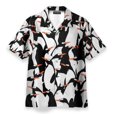 Cute Penguin Funny Button'S Up Shirts Hawaiian Shirt
