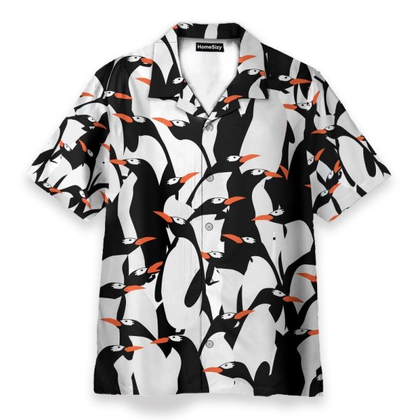 Cute Penguin Funny Button'S Up Shirts Hawaiian Shirt