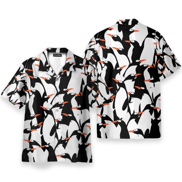Cute Penguin Funny Button'S Up Shirts Hawaiian Shirt