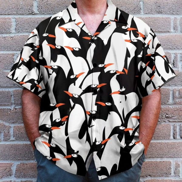 Cute Penguin Funny Button'S Up Shirts Hawaiian Shirt