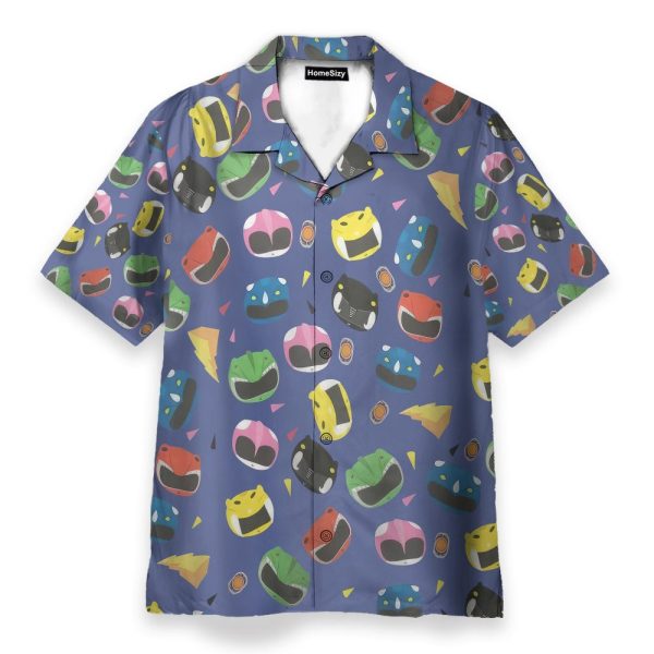 Mighty Morphin Power Rangers Cosplay Costumes Hawaiian Shirt & Beach Shorts