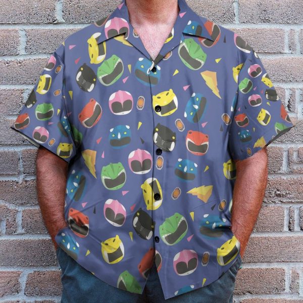 Mighty Morphin Power Rangers Cosplay Costumes Hawaiian Shirt & Beach Shorts