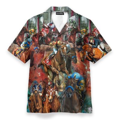 To Win Horse Racing Men'S Button'S Up Shirts Hawaiian Shirt