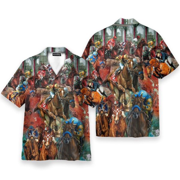 To Win Horse Racing Men'S Button'S Up Shirts Hawaiian Shirt