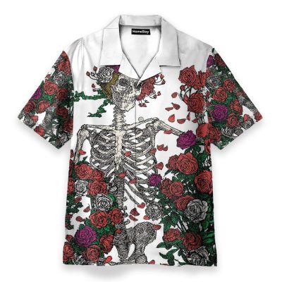 Grateful Dead Skull With Rose Hawaiian Shirt