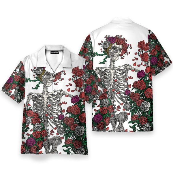 Grateful Dead Skull With Rose Hawaiian Shirt