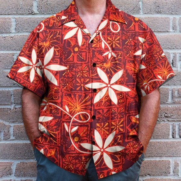 Elvis Presley Red Summer Cosplay Costume Hawaiian Shirt & Beach Shorts