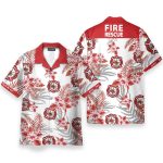 Firefighter Fire Rescue Men'S Button'S Up Shirts Hawaiian Shirt & Beach Shorts