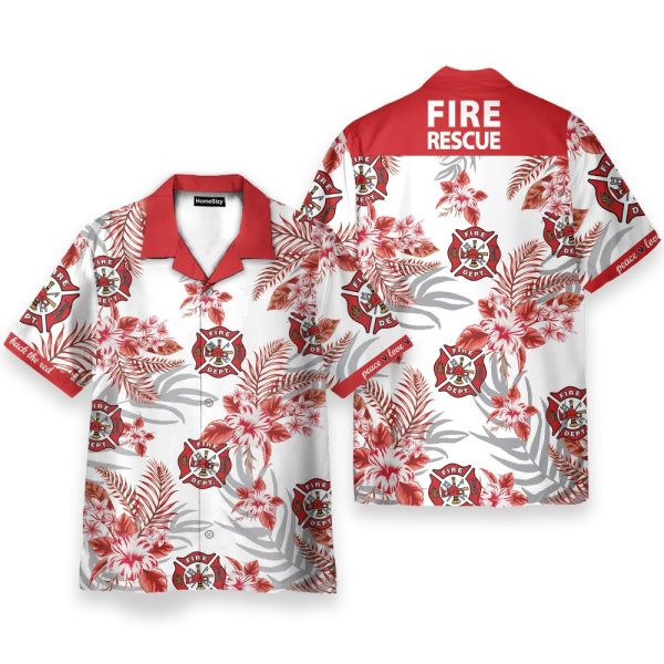 Firefighter Fire Rescue Men'S Button'S Up Shirts Hawaiian Shirt & Beach Shorts