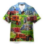 Real Men Drive Tractors Men'S Button'S Up Shirts Hawaiian Shirt
