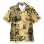 Octopus Attacks Ship Men'S Button'S Up Shirts Hawaiian Shirt