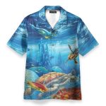 Freediving With Sea Turtles Hawaiian Shirt