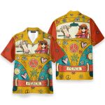 Hippie Cow On Peace Bus Men'S Button'S Up Shirts Hawaiian Shirt