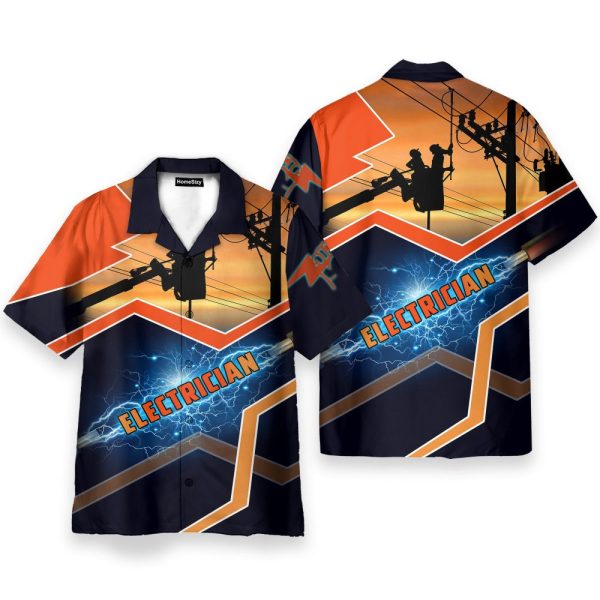 Electrician Men'S Button'S Up Shirts Hawaiian Shirt
