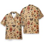 Old School Tatoo Summer Men'S Button'S Up Shirts Hawaiian Shirt & Beach Shorts