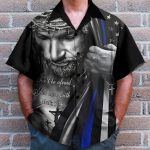 Don'T Be Afraid, Jusst Have Faith Jesus Christ Blue Line Flag Hawaiian Shirt