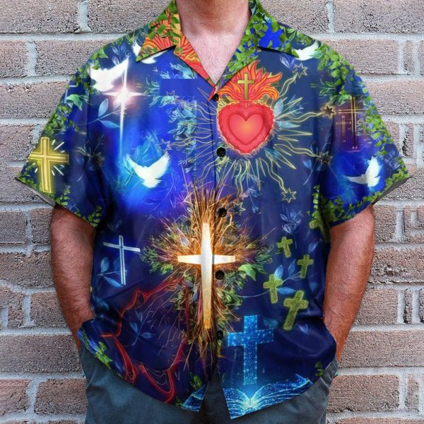 God Jesus First Men'S Button'S Up Shirts Hawaiian Shirt