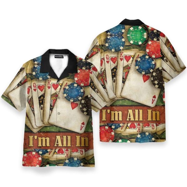 Poker I'M All In Men'S Button'S Up Shirts Hawaiian Shirt