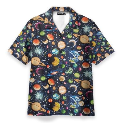Solar System, Galaxy, Universe Pattern Hawaiian Shirt & Beach Shorts