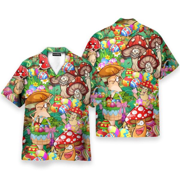 Happy Easter Hippie Mushroom Hawaiian Shirt