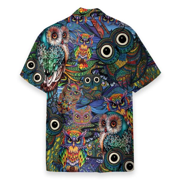 Colorful Hippie Owls Peace Life Hawaiian Shirt