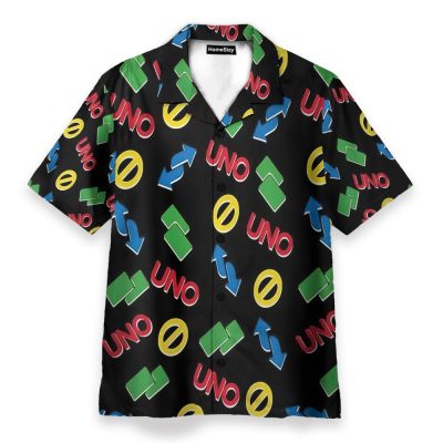 Funny Uno Card Reverse And Block Icon Hawaiian Shirt & Beach Shorts