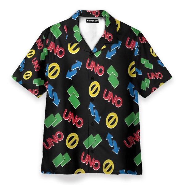 Funny Uno Card Reverse And Block Icon Hawaiian Shirt & Beach Shorts