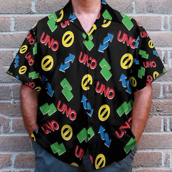 Funny Uno Card Reverse And Block Icon Hawaiian Shirt & Beach Shorts