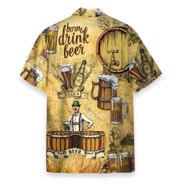 Drink Beer Men'S Button'S Up Shirts Hawaiian Shirt