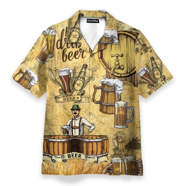 Drink Beer Men'S Button'S Up Shirts Hawaiian Shirt