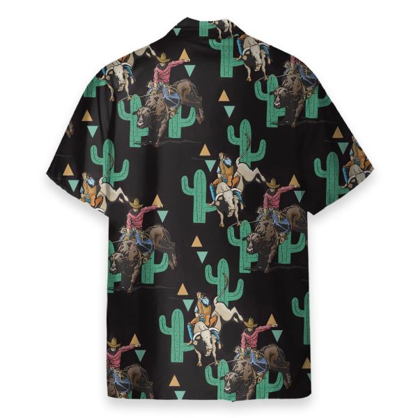 Rodeo Cactus Bull Riding Summer Hawaiian Shirt