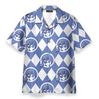 Mighty Morphin Power Rangers Blue Ranger Cosplay Costume Hawaiian Shirt & Beach Shorts