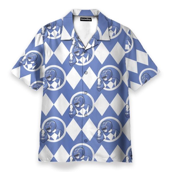 Mighty Morphin Power Rangers Blue Ranger Cosplay Costume Hawaiian Shirt & Beach Shorts