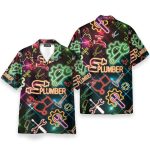 Amazing Neon Plumber Men'S Button'S Up Shirts Hawaiian Shirt