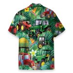 Tractor Tropical Tropical Green Leaf Forest Pattern Hawaiian Shirt