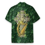 Saint Patrick'S Day Shamrock Celtic Cross Harp Irish Hawaiian Shirt