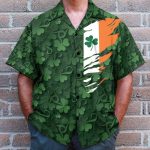 Saint Patrick'S Day Shamrock Celtic Cross Harp Irish Hawaiian Shirt